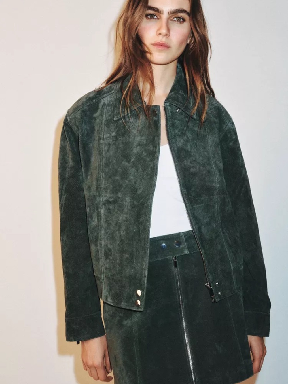 ZARA Women 100% Suede Leather Jacket 3046/080 NWT XL - Picture 9 of 11